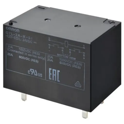 Omron PCB Mount Power Relay, 24V dc Coil, 30A Switching Current, DPST-NO - G7L-2A-X-SI-DC24 product image