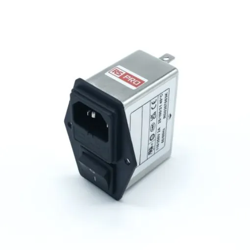 RS PRO 2A, 250 V ac Socket Chassis Mount IEC Inlet Filter 2 Pole, Faston 1 Fuse - 2780344 product image