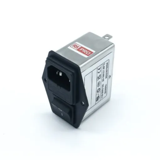 RS PRO 6A, 250 V ac Socket Chassis Mount IEC Inlet Filter 2 Pole, Faston 1 Fuse - 2780346 product image