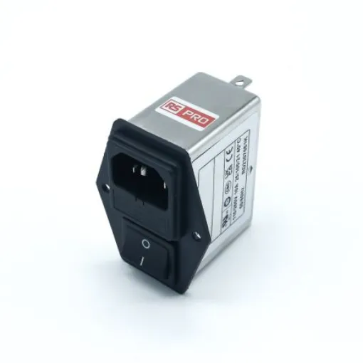 RS PRO 10A, 250 V ac Socket Chassis Mount IEC Inlet Filter 2 Pole, Faston 2 Fuse - 2780359 product image