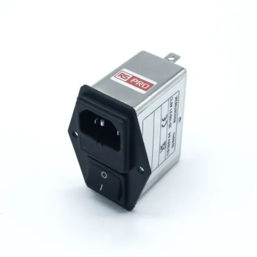 RS PRO 6A, 250 V ac Socket Chassis Mount IEC Inlet Filter 2 Pole, Faston 2 Fuse - 2780362 product image