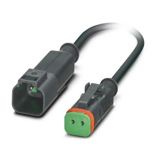 Phoenix Contact Straight Male 2 way Deutsch to Straight Female 2 way Deutsch Sensor Actuator Cable, 600mm - 1414992 product image