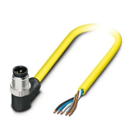 Phoenix Contact Straight 5 way Free Ends to Right Angle Male 5 way M12 Actuator/Sensor Cable, 10m - 1424885 product image