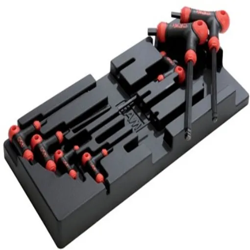 SAM 7 piece T Shape Metric Hex Key, 3 mm, 4 mm, 5 mm, 6 mm, 7 mm, 8 mm, 10 mm - 67-PTJ7M product image
