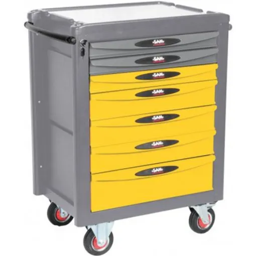 SAM 7 Drawer ABS Wheeled Tool Trolley - SERVI-740-R product image