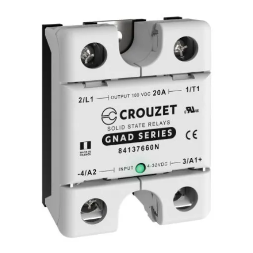 Crouzet GNAD Series Solid State Relay, 20 A Load, Panel Mount, 100 Vdc Load, 32 Vdc Control - 84137660N product image