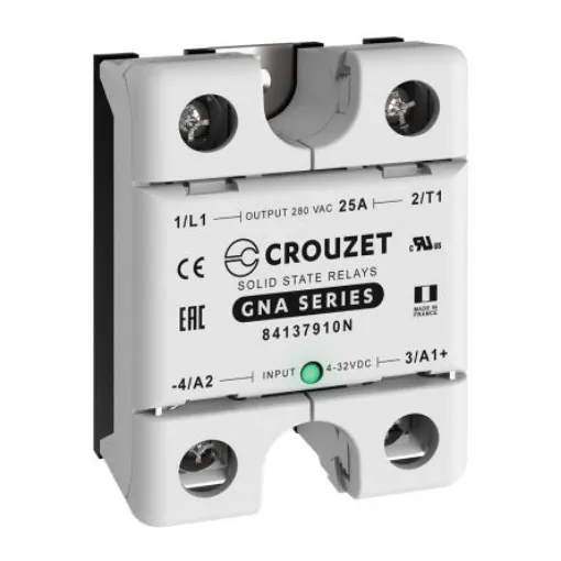 Crouzet GNA Series Solid State Relay, 25 A Load, Panel Mount, 280 V ac Load, 32 Vdc Control - 84137910N product image