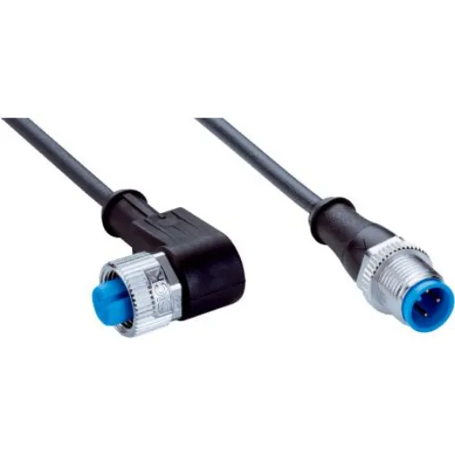 SICK Right Angle Female 4 way M12 to Straight Male 4 way M12 Connector & Cable, 1m - YG2A14-010S01M2A13 product image