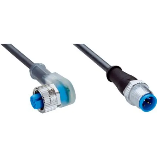 SICK Right Angle Female 5 way M12 to Straight Male 5 way M12 Connector & Cable, 2m - YI2A15-020UB5M2A15 product image