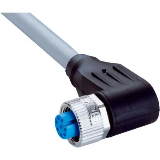 SICK Right Angle Female 8 way M12 to Unterminated Connector & Cable, 5m - YG2A28-050VA6XLEAX product image