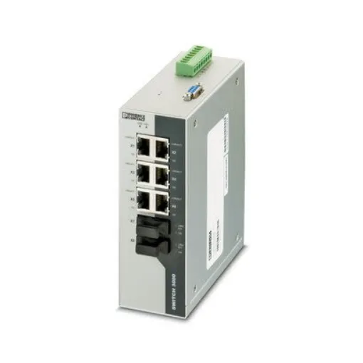 Phoenix Contact FL SWITCH 3006T-2FX SM Series DIN Rail Mount Industrial Ethernet Switch, 6 RJ45 Ports, 10/100Mbit/s - 2891060 product image