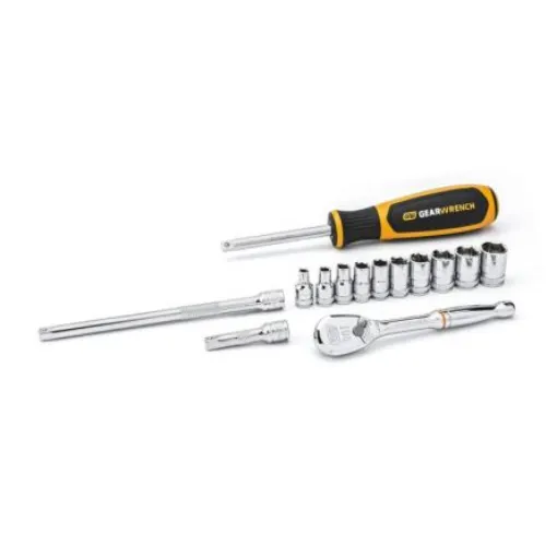 GearWrench 14-Piece Imperial 1/4 in Standard Socket Set with Ratchet, 6 point - 80326 product image