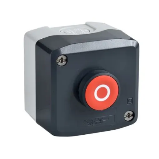 Schneider Electric Spring Return Control Station Switch - SPDT, Polycarbonate, Red, O, IP66, IP69, IP69K - XALD112E product image