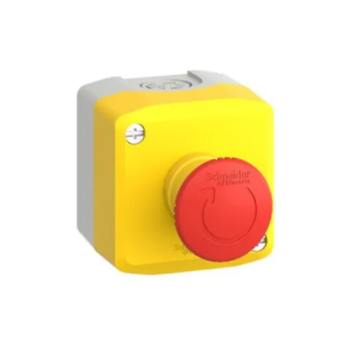 Schneider Electric Turn to Release Control Station Switch - 2NC, Polycarbonate, Red, Emergency Stop, IP66, IP67, IP69K - XALK178FH7 product image