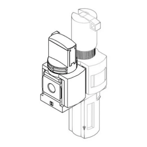 Festo G 1/2 FRL Assembly, Manual Drain, 40µm Filtration Size - With Pressure Gauge - MSB6-1/2:C3:J120-WP product image