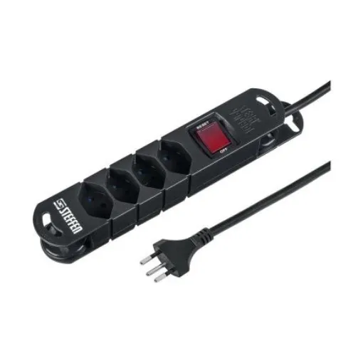 Steffen Type J - Swiss 4 Gang Extension socket, 3m Cable, 10A, 230 V - 20 201134 S product image