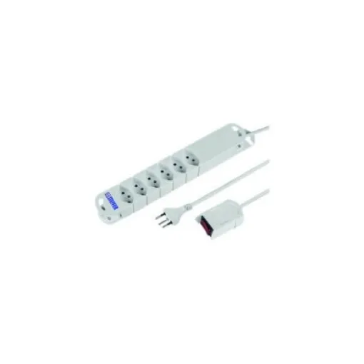 Steffen Type J - Swiss 6 Gang Extension socket, 3m Cable, 10A, 250 V - 20 201236 S M product image