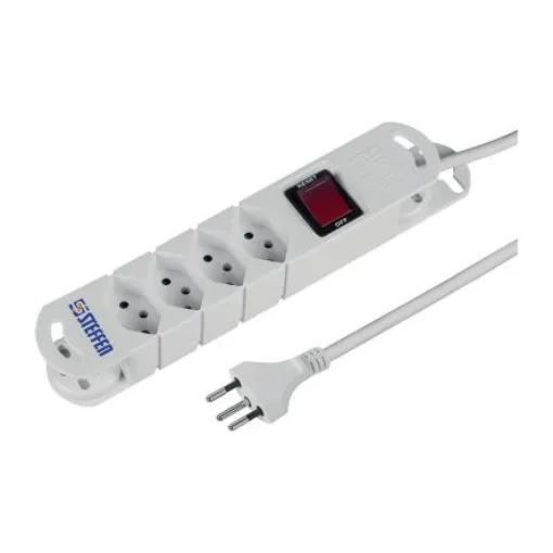 Steffen Type J - Swiss 4 Gang Power Distribution Unit, 5m Cable, 10A, 230 V - 20 201254 S product image