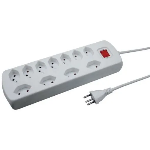 Steffen Type J - Swiss 11 Gang Extension socket, 1.5m Cable, 10A, 250 V - 2076022111S product image