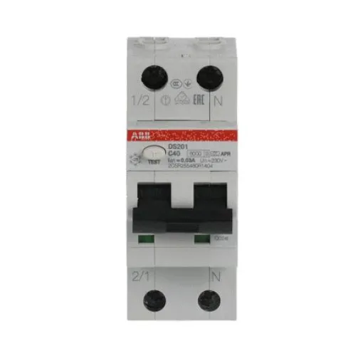 ABB DS201 RCCB, 40A, 2 Pole, 30mA, Type C, 240V - 2CSR255480R1404 product image