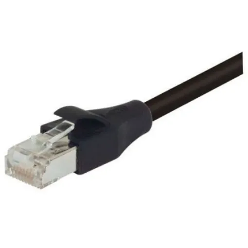 L-ComTRD, 25ft Cat6, Black RJ45 to Male RJ45 Male, Aluminium/Polyester Foil, Tinned Copper Braid Shielded, Terminated - TRD855SIGBLK-25 product image