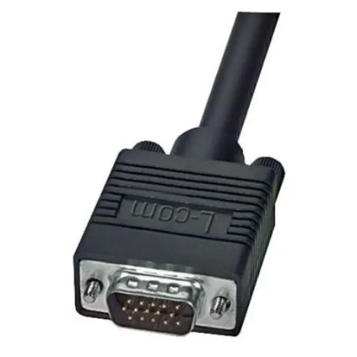 L-Com Male 15 Pin D-sub to Male 15 Pin D-sub SVGA Cable, 20ft Black - CTL3VGAMM-20B product image