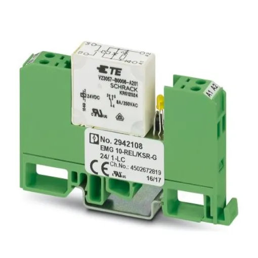 Phoenix Contact EMG 10-REL/KSR-G 24/1-LC Series Interface Relay, DIN Rail Mount, 24V dc Coil, SPST, 1-Pole - 2942108 product image