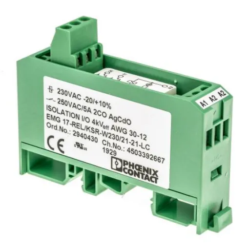 Phoenix Contact EMG 17-REL/KSR-W230/21-21-LC Series Interface Relay, DIN Rail Mount, 230V ac Coil, DPDT - 2940430 product image