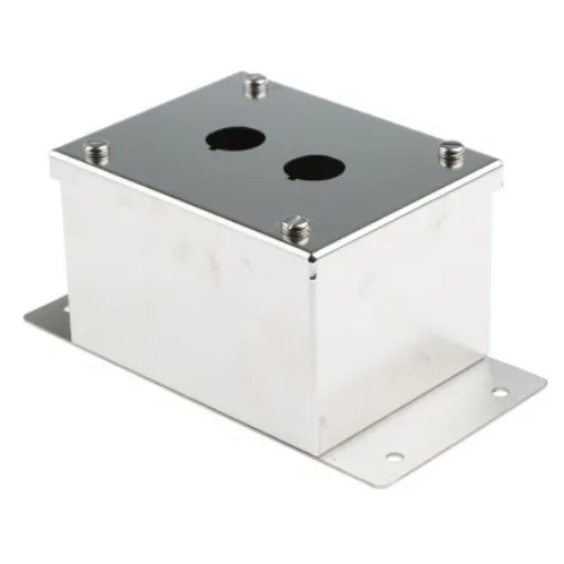 Eaton Grey Stainless Steel RMQ Titan Enclosed Push Button - 2 Hole 22mm Diameter - 118458 M22-I2M/SS product image