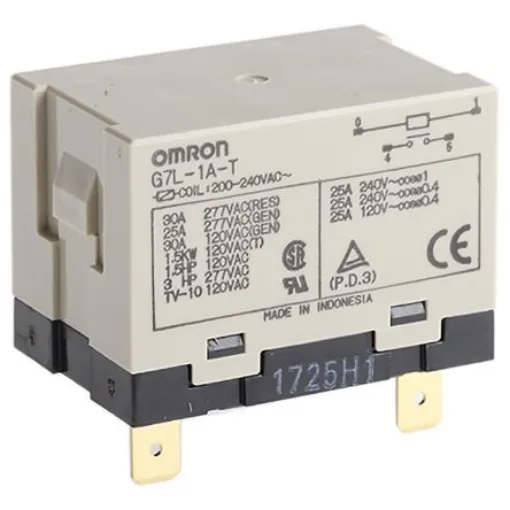 Omron Panel Mount Power Relay, 240V ac Coil, 25A Switching Current, DPST - G7L-2A-T AC100/120 product image