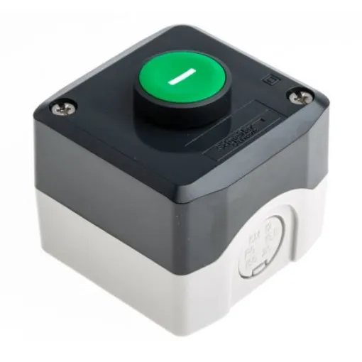Schneider Electric Spring Return Enclosed Push Button - SPST, Polycarbonate, 1 Cutouts, Green, I, IP66, IP67, - XALD102 product image