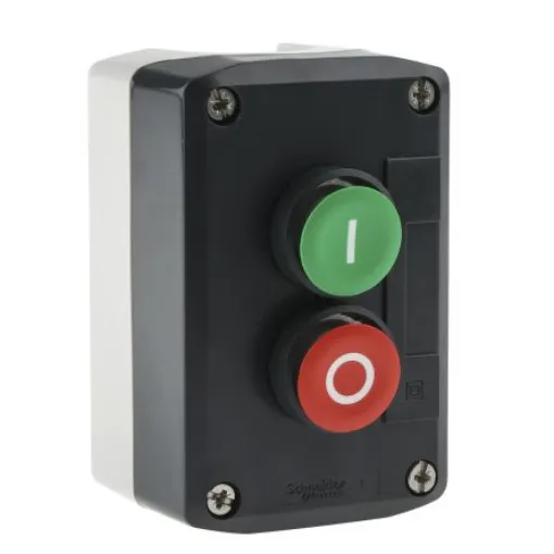 Schneider Electric Spring Return Enclosed Push Button - 1 NC, 1 NO, Polycarbonate, 2 Cutouts, Red/Green, I/O, IP66, - XALD213 product image