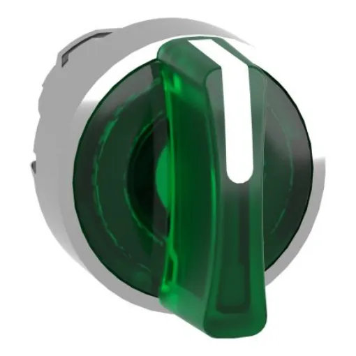Schneider Electric Harmony XB4 Series 3 Position Selector Switch Head, 22mm Cutout, Green Handle - ZB4BK1333 product image