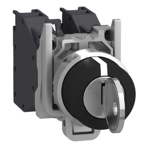 Schneider Electric Key Switch Selector Switch Complete - (SPST) 22mm Cutout Diameter 3 Positions - XB4BG03GEX product image