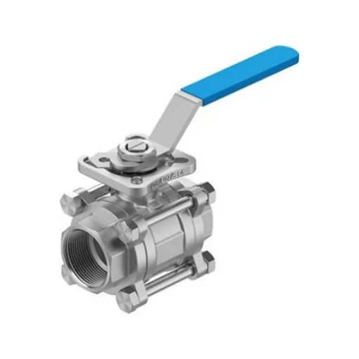 Festo Stainless Steel Ball Valve, Ball Valve, Threaded, NPT 1 1/2 NPTin, 38mm, 63bar Operating Pressure - VZBE-11/2-T-63-T-2-F0507-M-V15V15 product image