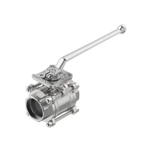 Festo Stainless Steel Ball Valve, Ball Valve, Flanged, 63mm, 63bar Operating Pressure - VZBE-21/2-WA-63-T-2-F0710-M-V15V15 product image