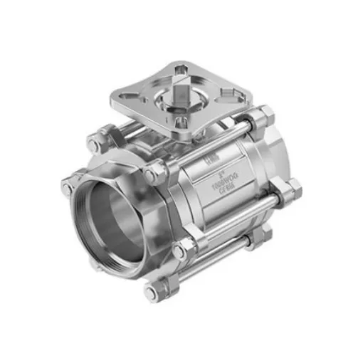Festo Stainless Steel Ball Valve, Ball Valve, Flanged, 76mm, 63bar Operating Pressure - VZBE-3-WA-63-T-2-F0710-V15V15 product image
