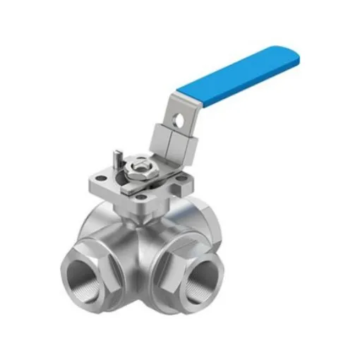 Festo Stainless Steel Ball Valve, Ball Valve, Threaded, NPT 3/4 NPTin, 16mm, 63bar Operating Pressure - VZBE-3/4-T-63-F-3T-F04-M-V15V15 product image
