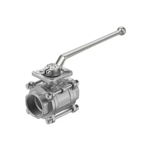 Festo Stainless Steel Ball Valve, Ball Valve, Threaded, NPT 2 1/2 NPTin, 63mm, 63bar Operating Pressure - VZBE-21/2-T-63-T-2-F0710-M-V15V16 product image
