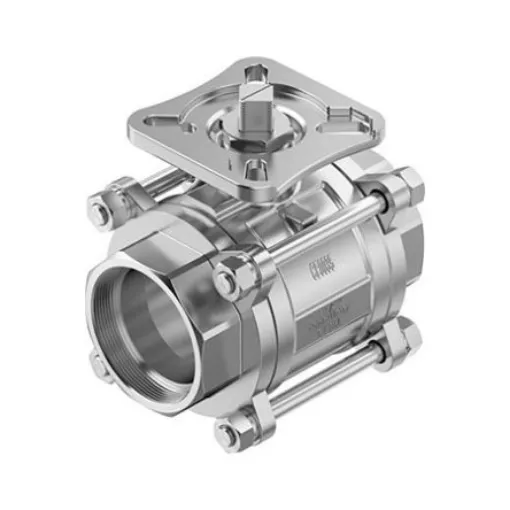 Festo Stainless Steel Ball Valve, Ball Valve, Flanged, 63mm, 63bar Operating Pressure - VZBE-21/2-WA-63-T-2-F0710-V15V15 product image