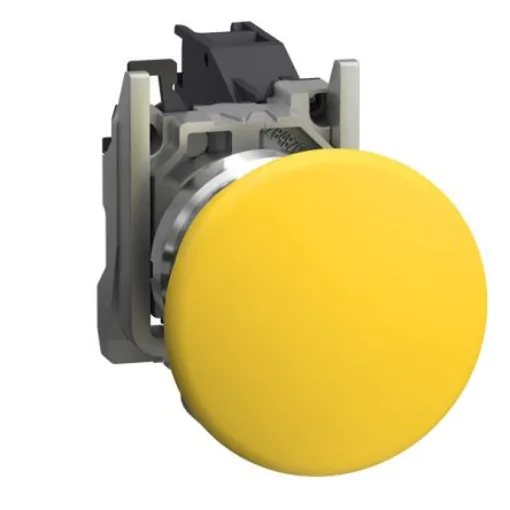 Schneider Electric XB4B Series Push Button Switch, Push to Make, Through Hole, 22mm Cutout, 1NO, Yellow LED, 415V - XB4BC51GEX product image