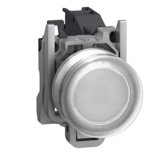 Schneider Electric XB4B Series Push Button Switch, Push to Make, Through Hole, 22mm Cutout, 1NO, White LED, 415V, IP66 - XB4BP181GEX product image