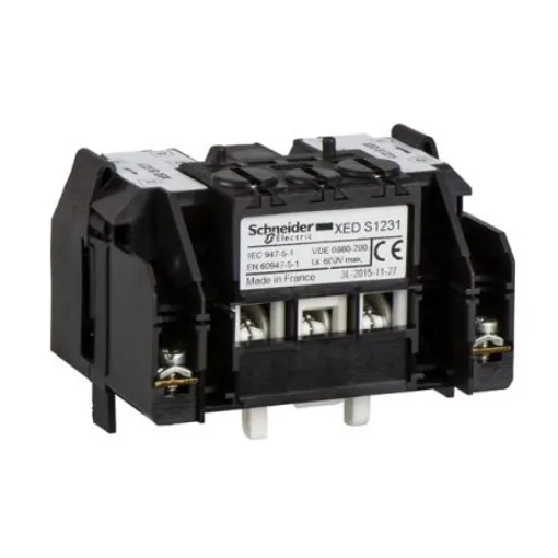 Schneider Electric XEDS Series Contact Block for Use with For Control Station And Enclosures, 600V, DPST - XEDS1231 product image