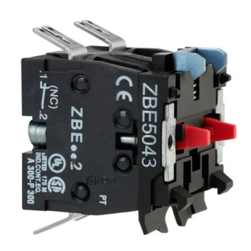 Schneider Electric ZBE5 Series Push Button Switch, Slow Break, Front, DPST, 300V, IP20 - ZBE5043 product image
