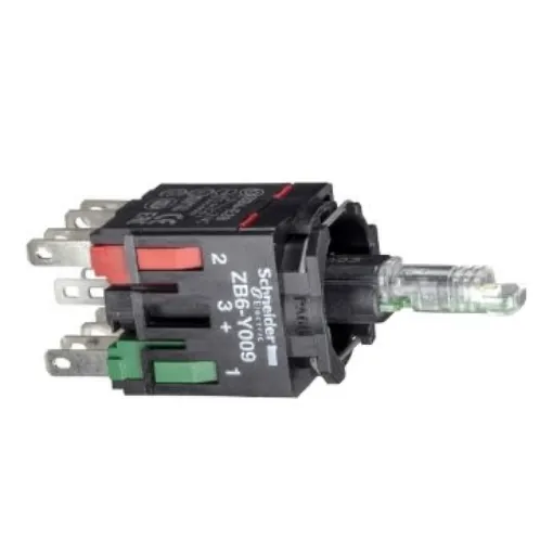 Schneider Electric Harmony XB6 Series Contact & Light Block, Yellow Light, 1NO + 1NC - ZB6ZB55B product image