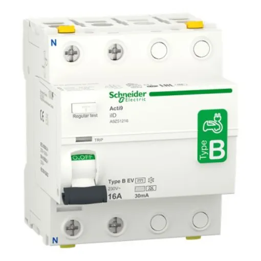 Schneider Electric A9Z51 RCCB, 16A, 2 Pole, 30mA, Type B-EV, 230V - A9Z51216 product image