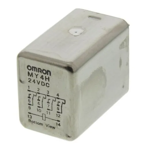 Omron Panel Mount Power Relay, 24V dc Coil, 3A Switching Current, 4PDT - MY4H DC24 product image
