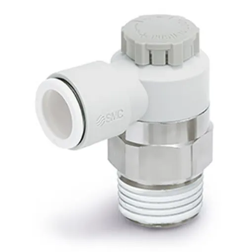 SMC AS-FG Series Threaded Speed Controller, R 1/4 Male Inlet Port x 6mm Tube Outlet Port, AS2201FG-02-06SA product image
