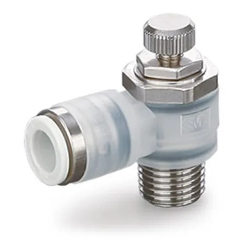 SMC AS-FPG Series Threaded Speed Controller, R 1/4 Male Inlet Port x 8mm Tube Outlet Port, AS2201FPG-02-08 product image