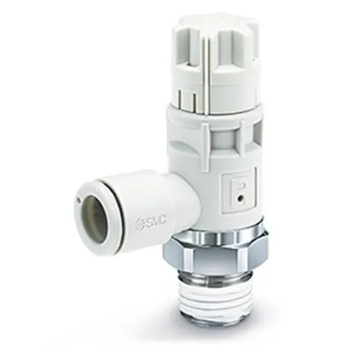 SMC AS-R Series Threaded Speed Controller, R 1/4 Male Inlet Port x 6mm Tube Outlet Port, AS22R-02-06 product image